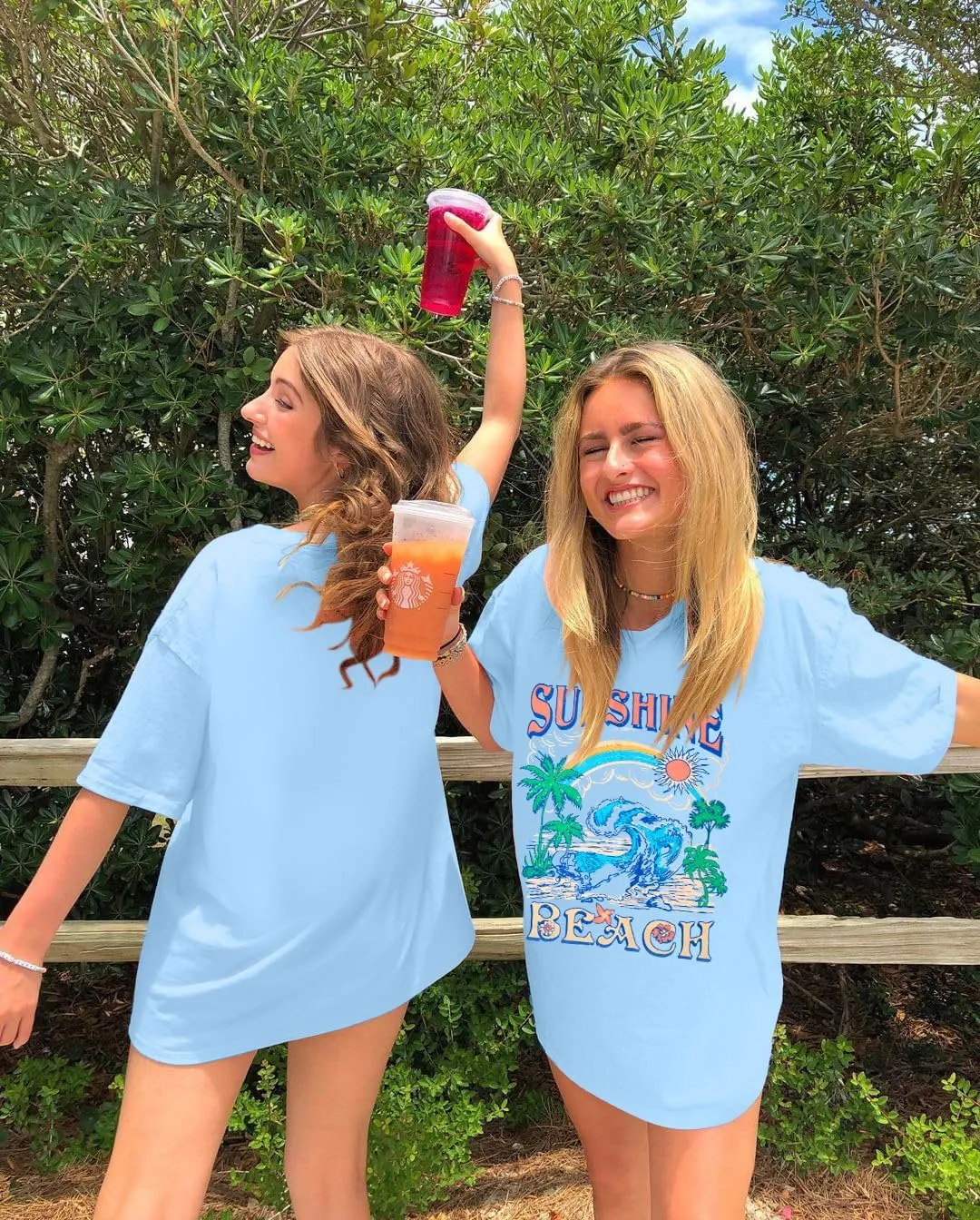 Oversized Hawaiian Shirts Women Sunshine Beach Tshirt Hawaii Tropical Tops Beach Graphic Shirt Summer Vacation Tee Top