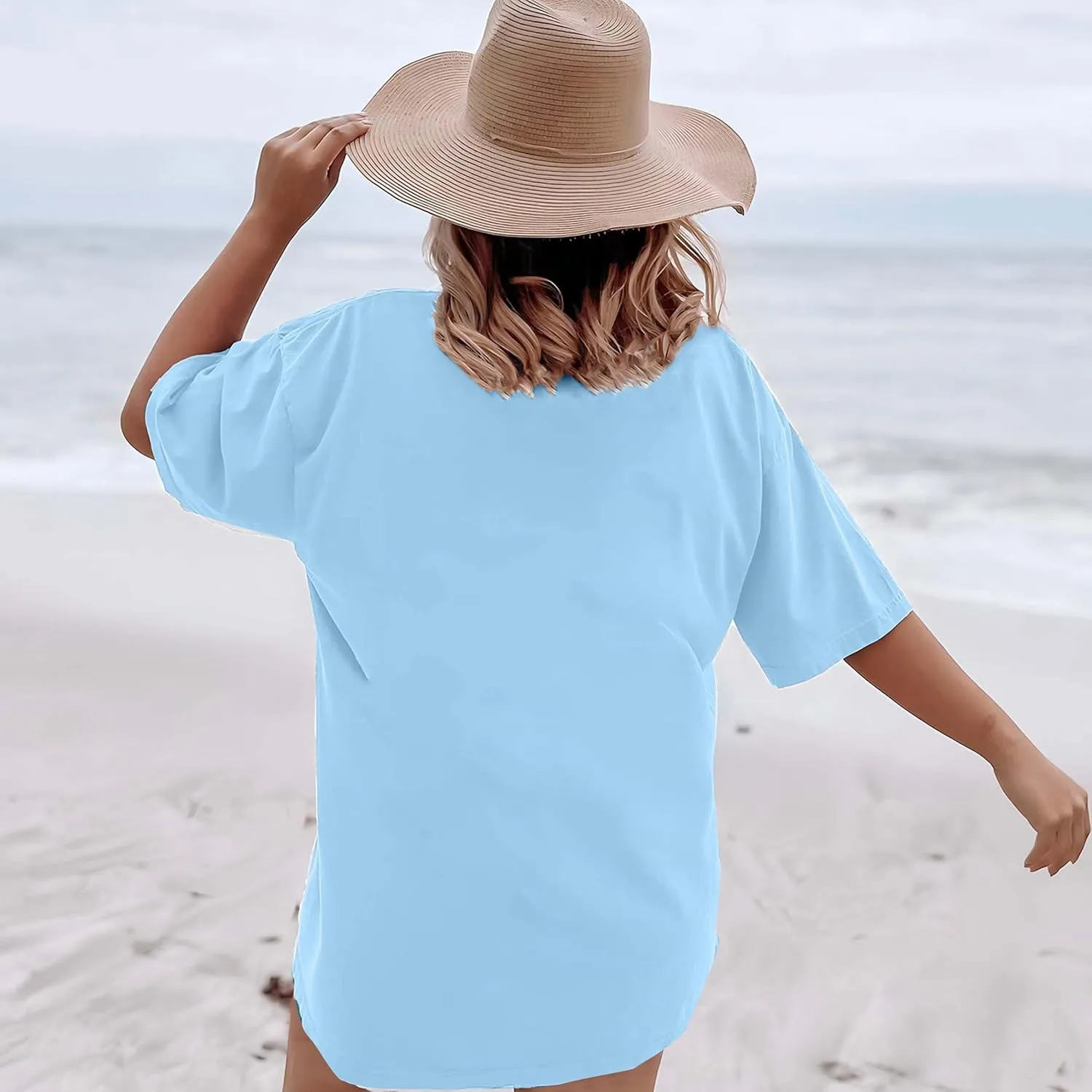 Oversized Hawaiian Shirts Women Sunshine Beach Tshirt Hawaii Tropical Tops Beach Graphic Shirt Summer Vacation Tee Top