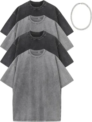 Oversized Washed T Shirt for Men Gym Shirts Baggy Streetwear Vintage Drop Shoulder Grunge Tees