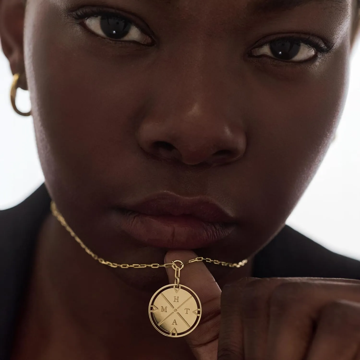 PALTIERO - PANTHEON PERSONALIZED INITIAL COMPASS NECKLACES IN 14K SOLID GOLD
