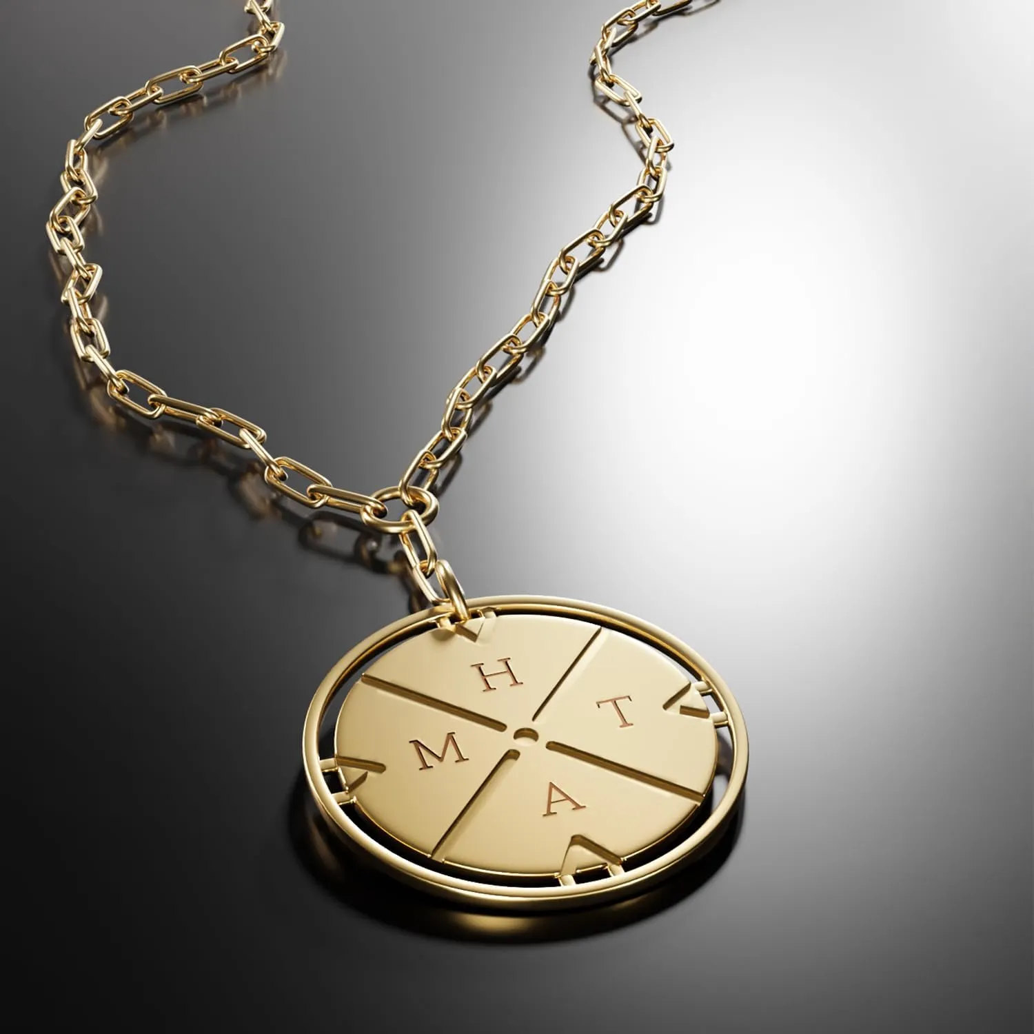 PALTIERO - PANTHEON PERSONALIZED INITIAL COMPASS NECKLACES IN 14K SOLID GOLD