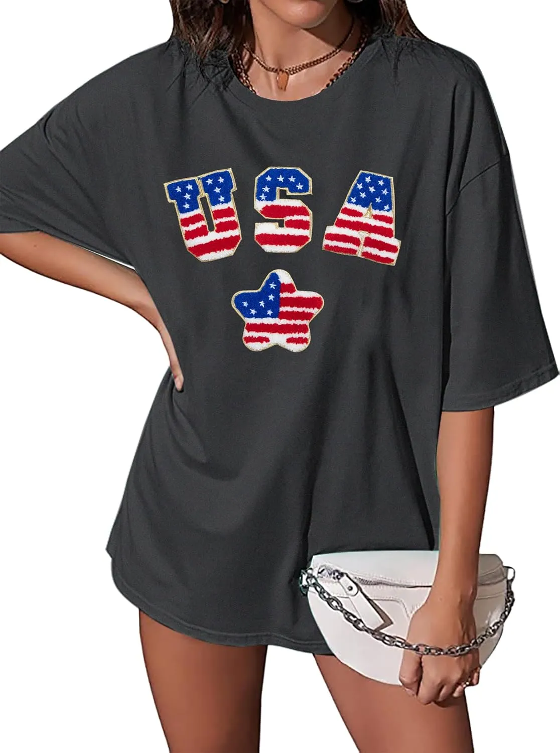 Party in The USA T-Shirt Women 4th of July Independence Day Shirts Funny Patriontic Graphic Short Sleeve Tee Tops