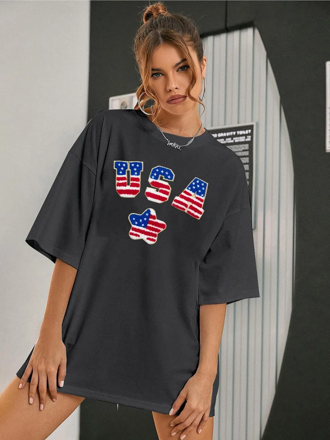 Party in The USA T-Shirt Women 4th of July Independence Day Shirts Funny Patriontic Graphic Short Sleeve Tee Tops