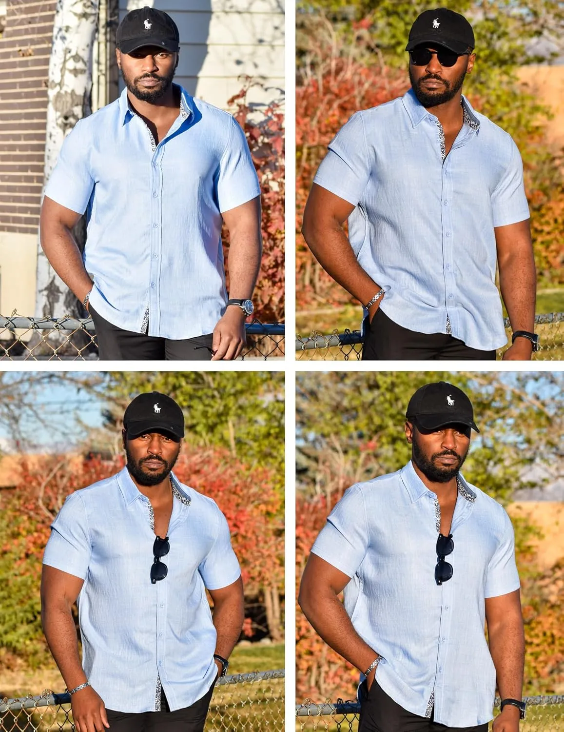 PJ PAUL JONES Mens Short Sleeve Button Down Shirts Casual Beach Summer Vacation Shirts