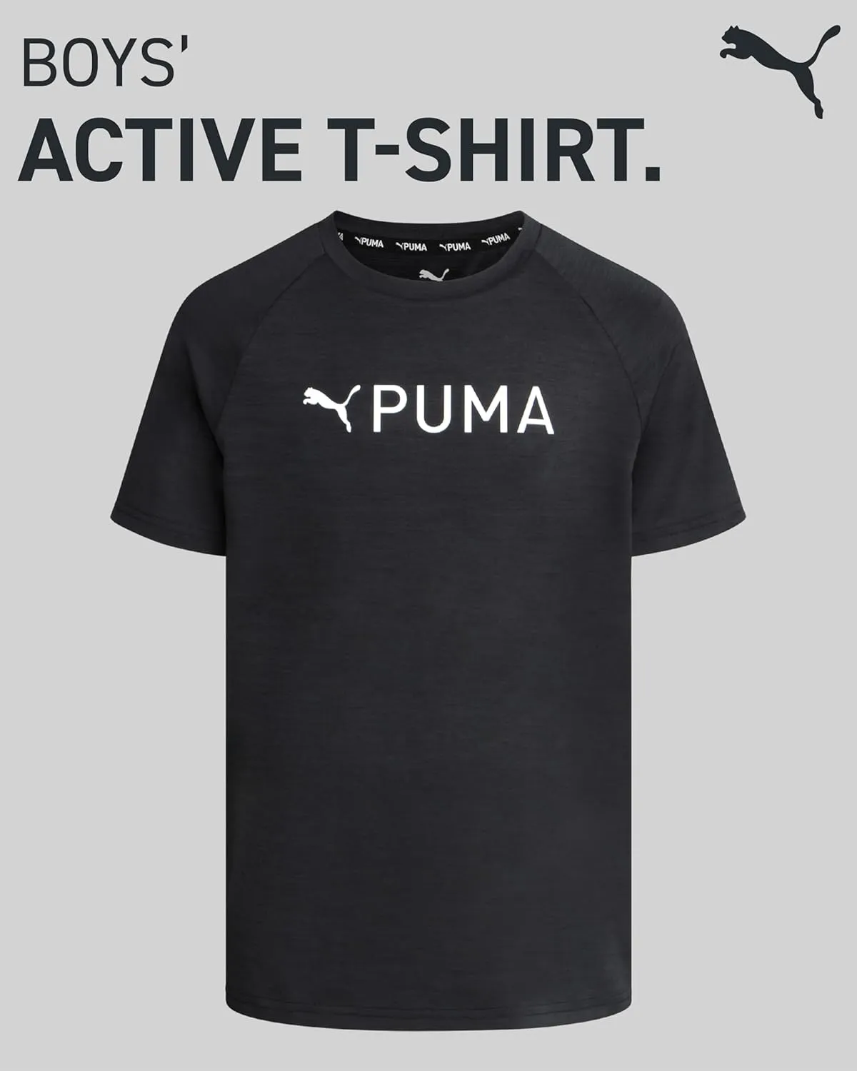PUMA Boys Youth Dry Fit T-Shirt - Active Performance Short Sleeve Athletic Shirts for Teens (Size: 4-18)
