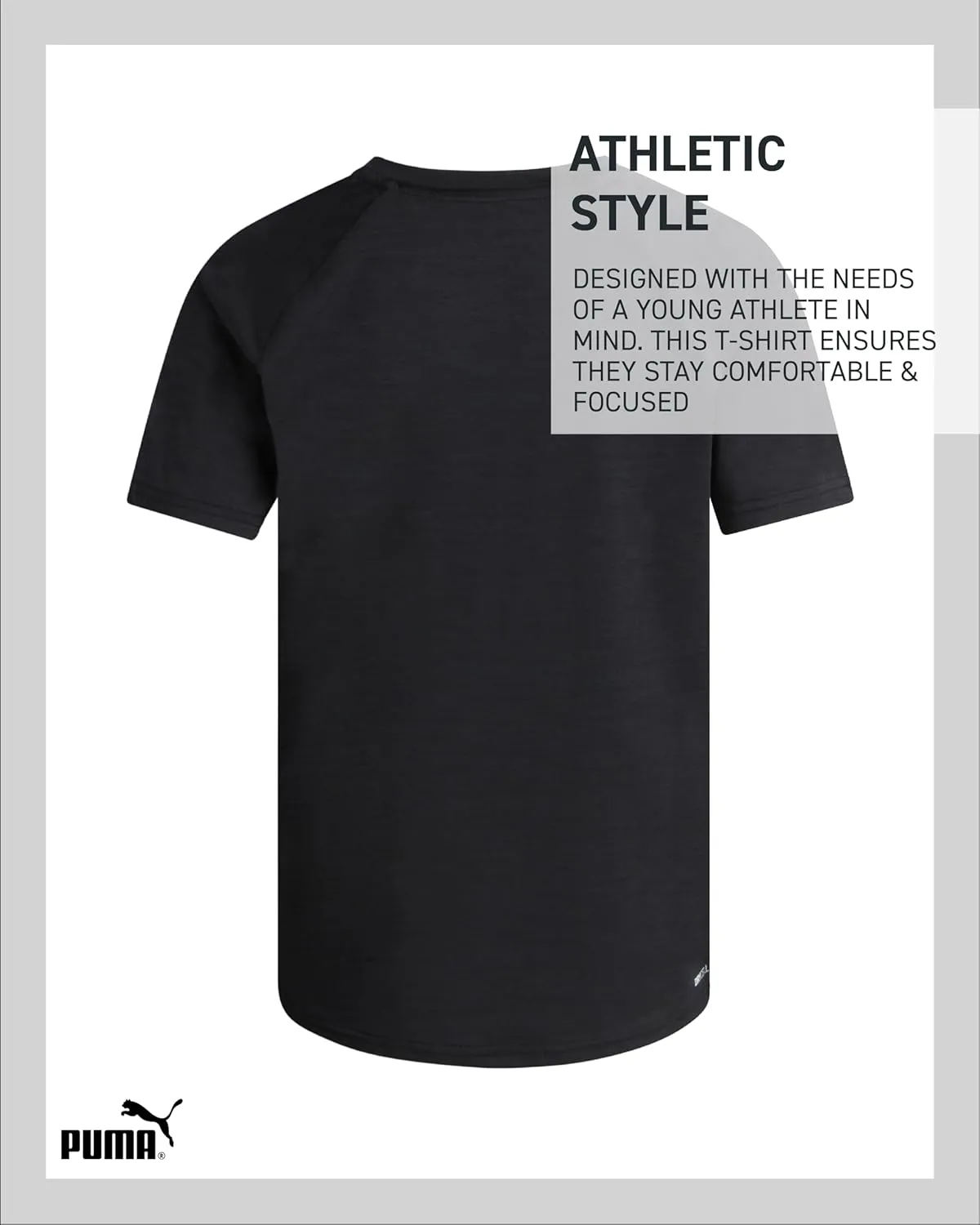 PUMA Boys Youth Dry Fit T-Shirt - Active Performance Short Sleeve Athletic Shirts for Teens (Size: 4-18)