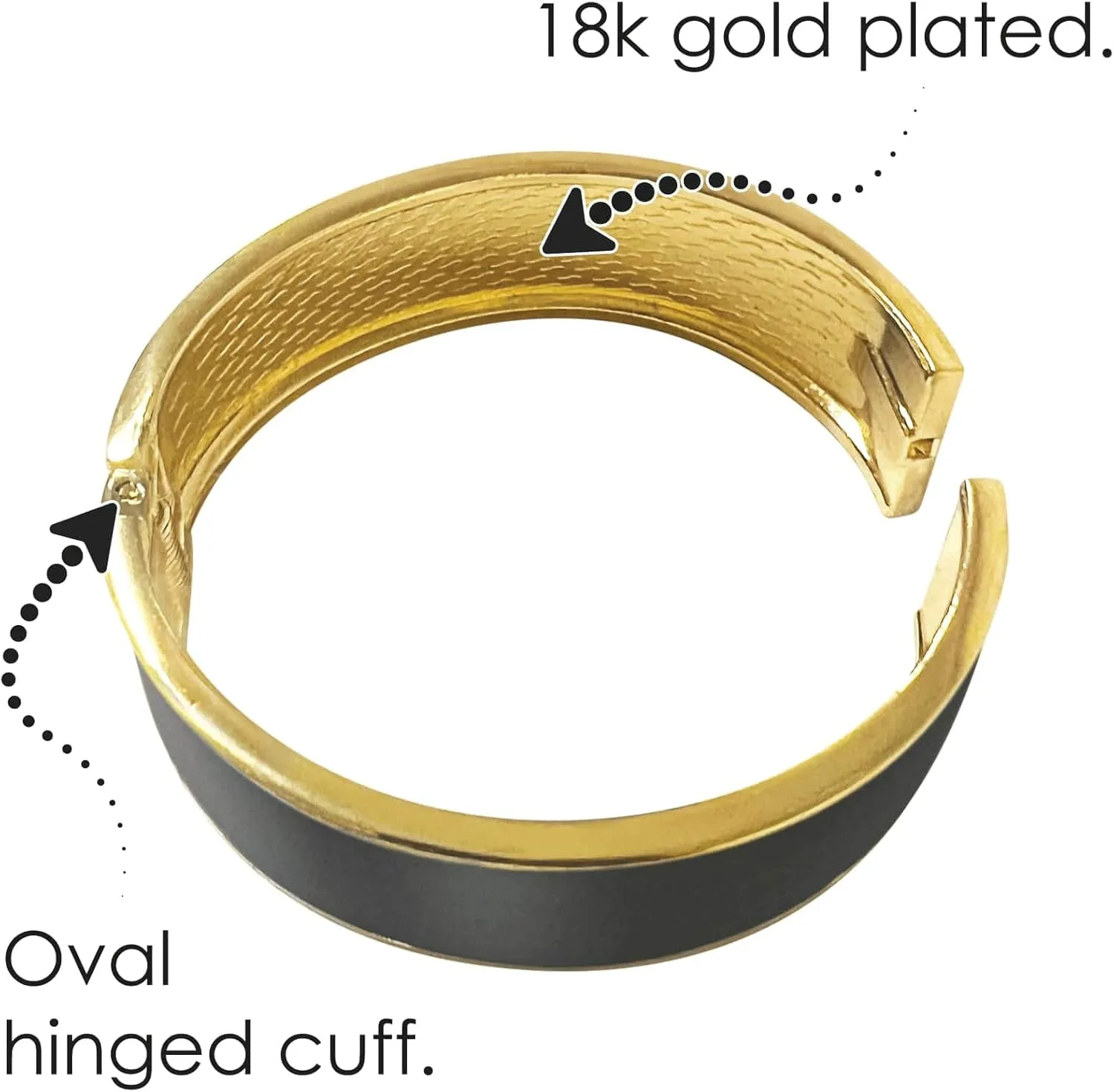 RainCaper Fine Art Hinged Cuff Bangle Bracelet for Women | One size fits most, Durable Glossy Finish