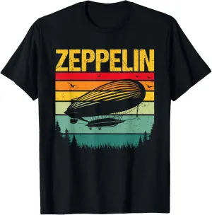 Retro Sunset Vintage Zeppelin 70s 80s Dirigible Airship T-Shirt