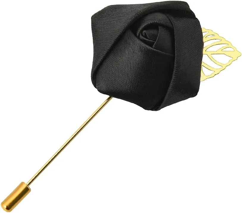 Rose Lapel Pin for Men Flower Brooches and Pins for Women Floral Brooch Set Boutonniere Pins for Wedding Funeral Accessories