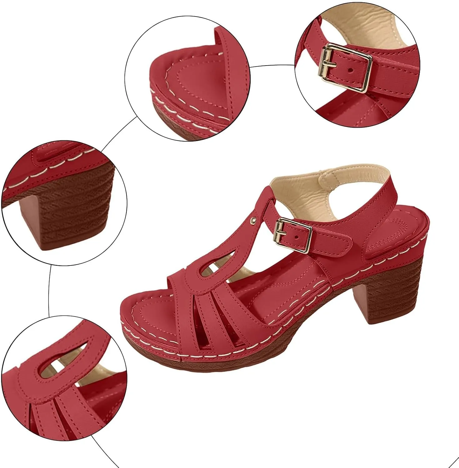Sandals for Women Summer Dressy Platform Low Wedge Sandals Comfortable Dressy Ankle Strap Open Toe Sandal Fashion Wedding Party Evening Prom Dance Shoes