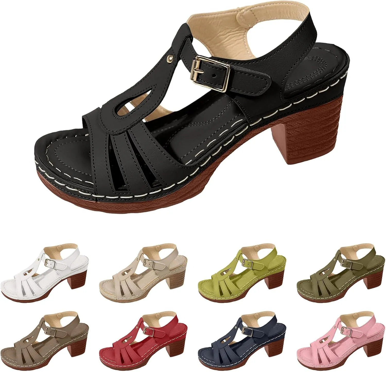 Sandals for Women Summer Dressy Platform Low Wedge Sandals Comfortable Dressy Ankle Strap Open Toe Sandal Fashion Wedding Party Evening Prom Dance Shoes