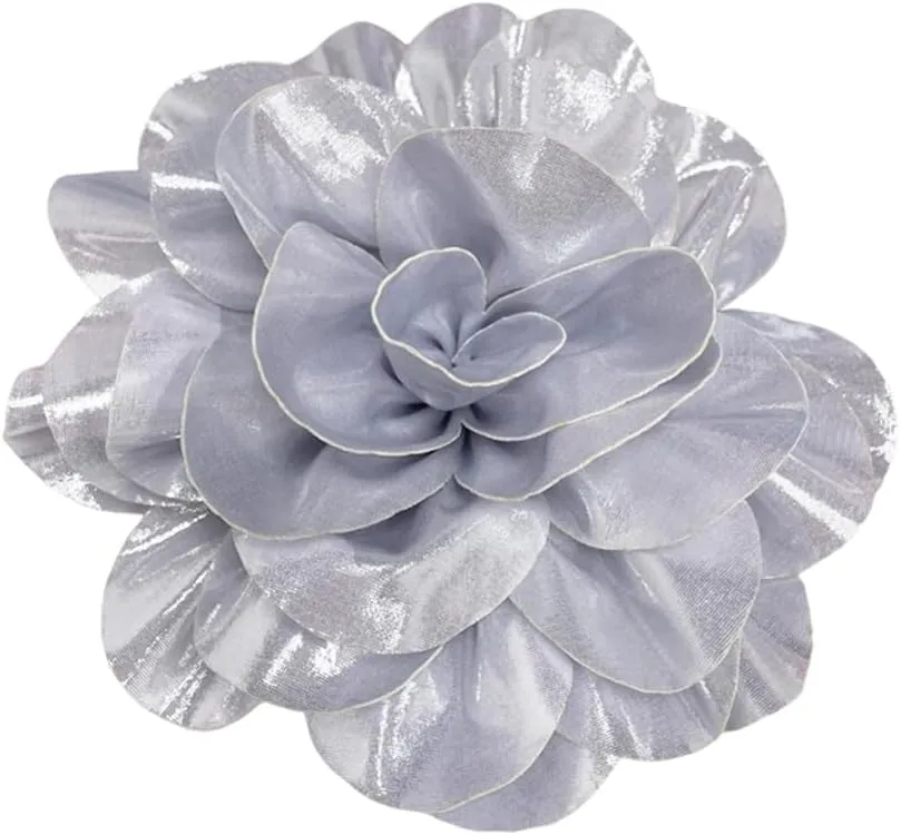 Satin Fabric Rose Flower Extra Large Big Brooches Lapel Pins Silk Camellia Oversized Pin for Women Wedding Party Dance Banquet Dresses Suit Clothes Accessories Jewelry Gifts 7.5in