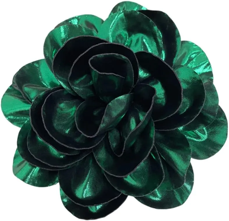 Satin Fabric Rose Flower Extra Large Big Brooches Lapel Pins Silk Camellia Oversized Pin for Women Wedding Party Dance Banquet Dresses Suit Clothes Accessories Jewelry Gifts 7.5in