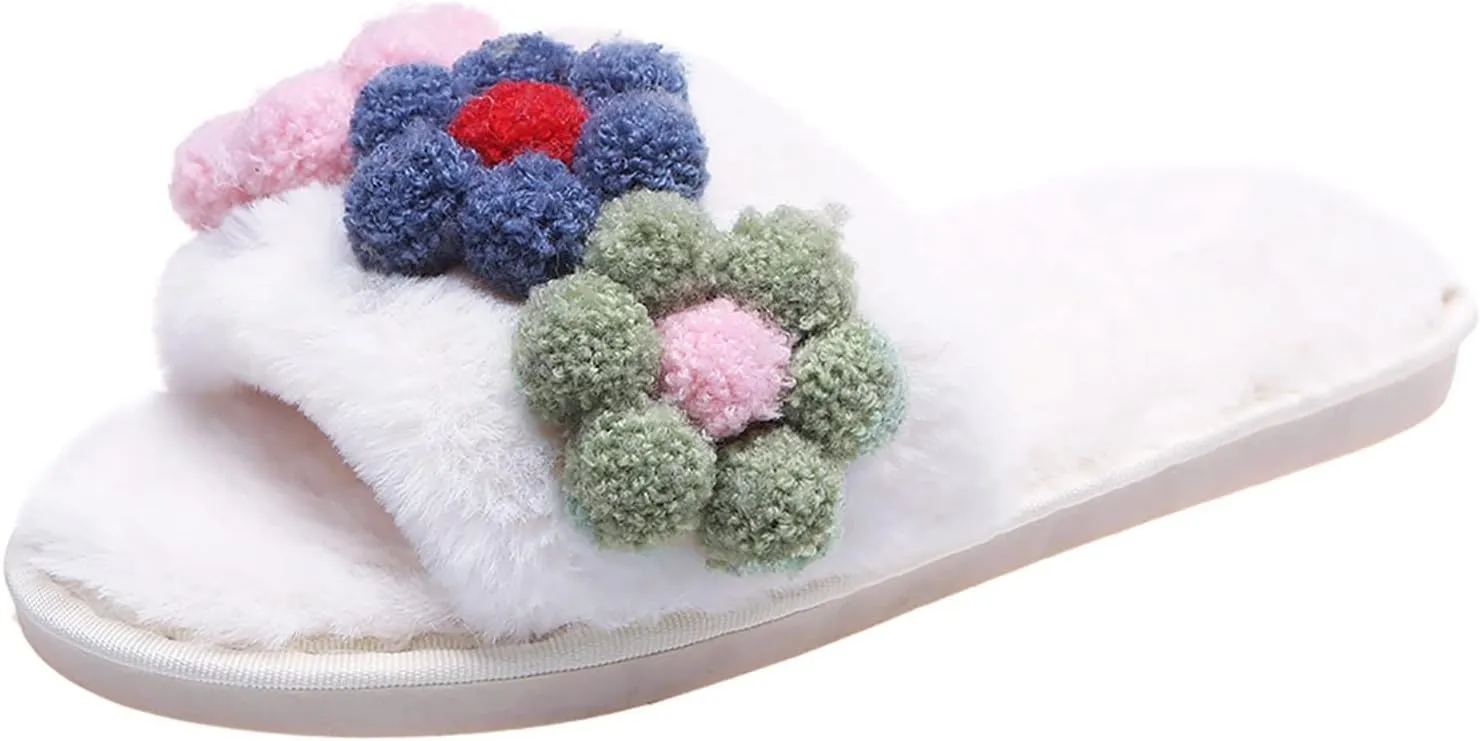 SBGMoSJ Indoor House Slippers for Guests Mens Slipper Booties Memory Foam House Slippers Spa Slippers for Women Rubber Christmas Garland Gifts for Women 2023