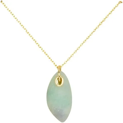 Scout Curated Wears - Organic Stone Necklace Amazonite/Gold - Stone of Courage