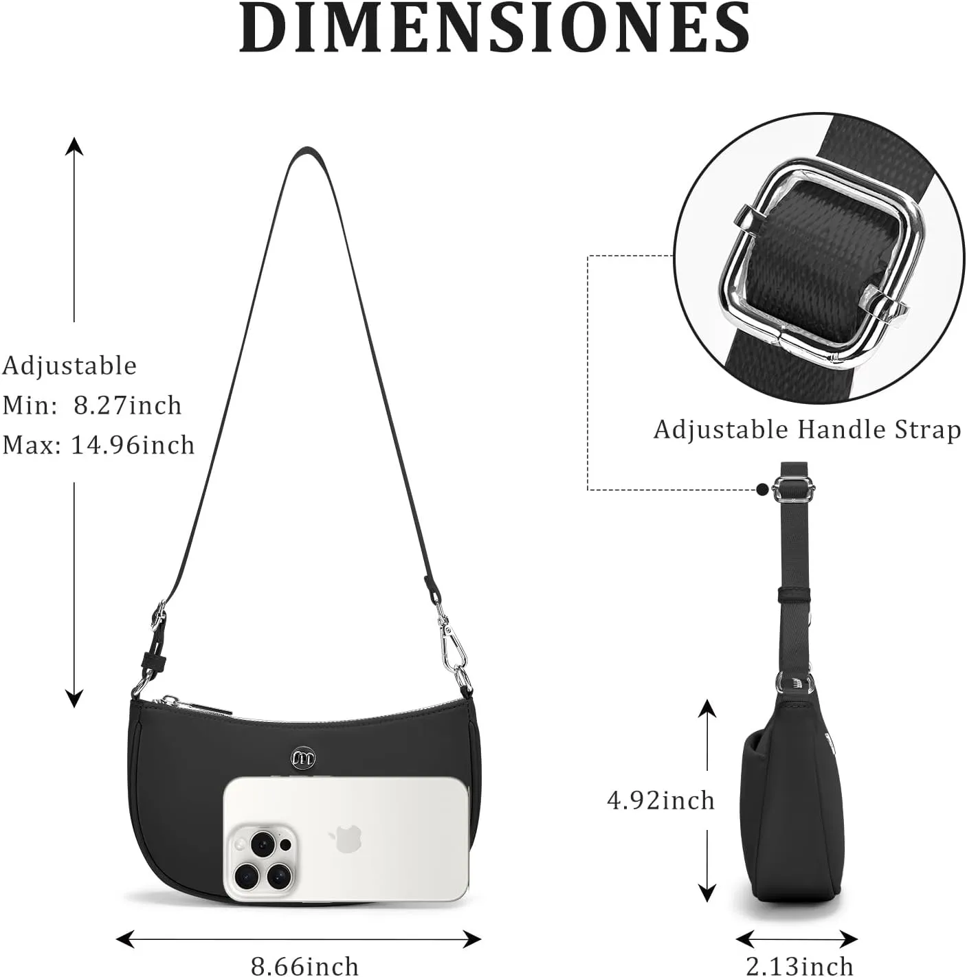 Shoulder Bag for Women Handbags with Adjustable Strap Underarm Purse Mini Clutch Purses Trendy Crescent Bags