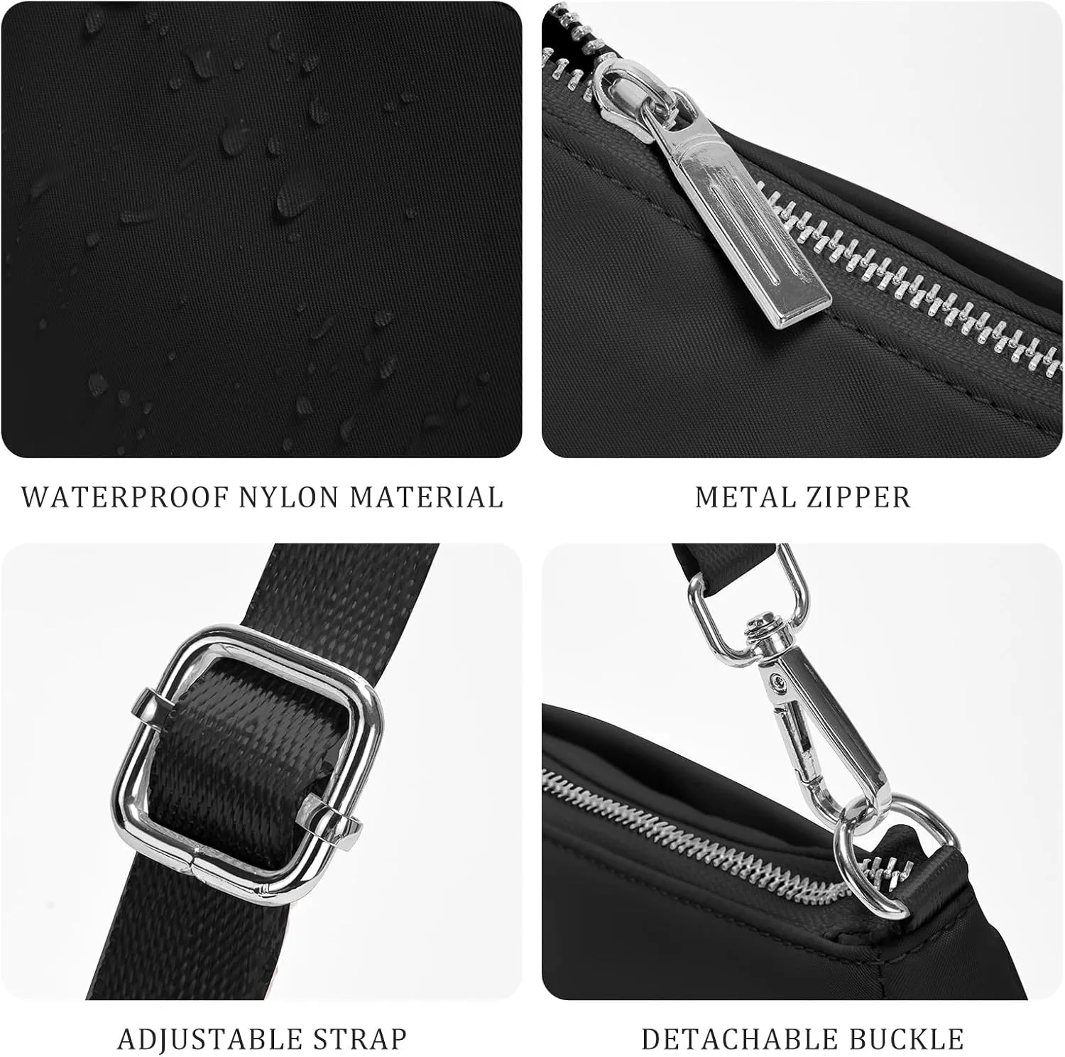 Shoulder Bag for Women Handbags with Adjustable Strap Underarm Purse Mini Clutch Purses Trendy Crescent Bags