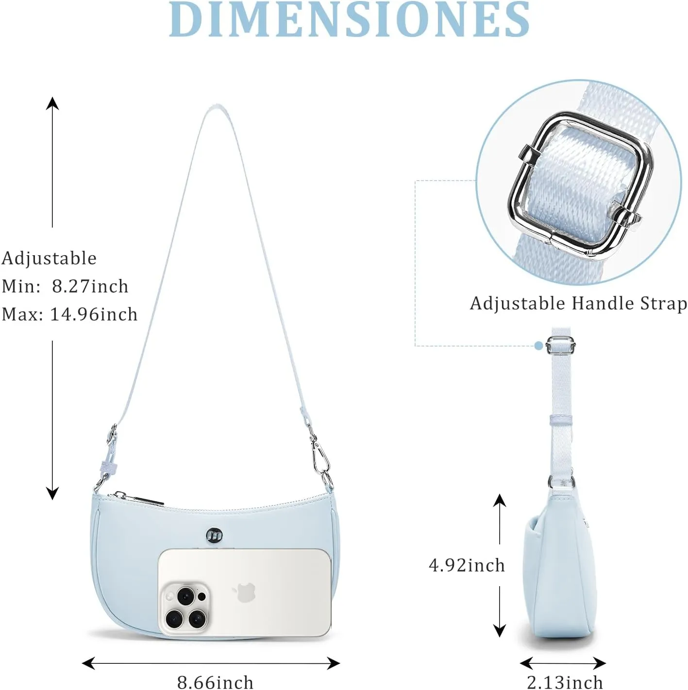 Shoulder Bag for Women Handbags with Adjustable Strap Underarm Purse Mini Clutch Purses Trendy Crescent Bags