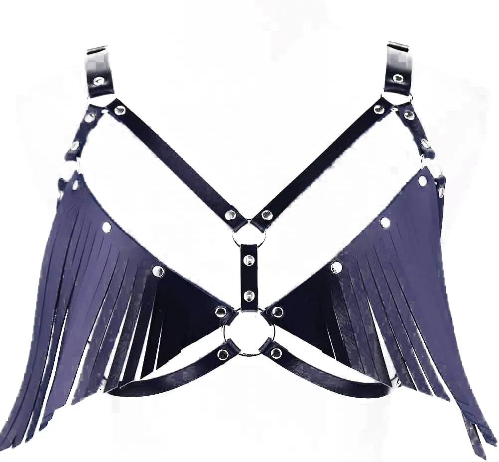 Show Muscle Leather COSPLAY Adjustable Belt Suspenders Harness Punkgoth Chest Shoulder Straps Braces Body straps