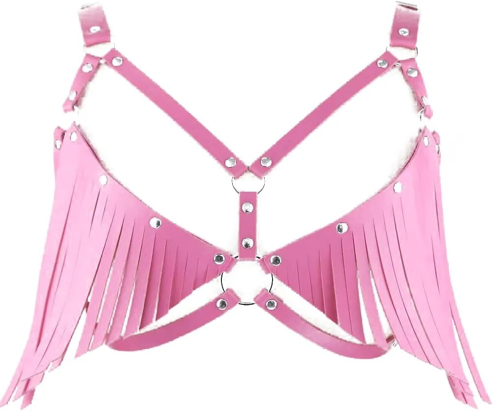Show Muscle Leather COSPLAY Adjustable Belt Suspenders Harness Punkgoth Chest Shoulder Straps Braces Body straps