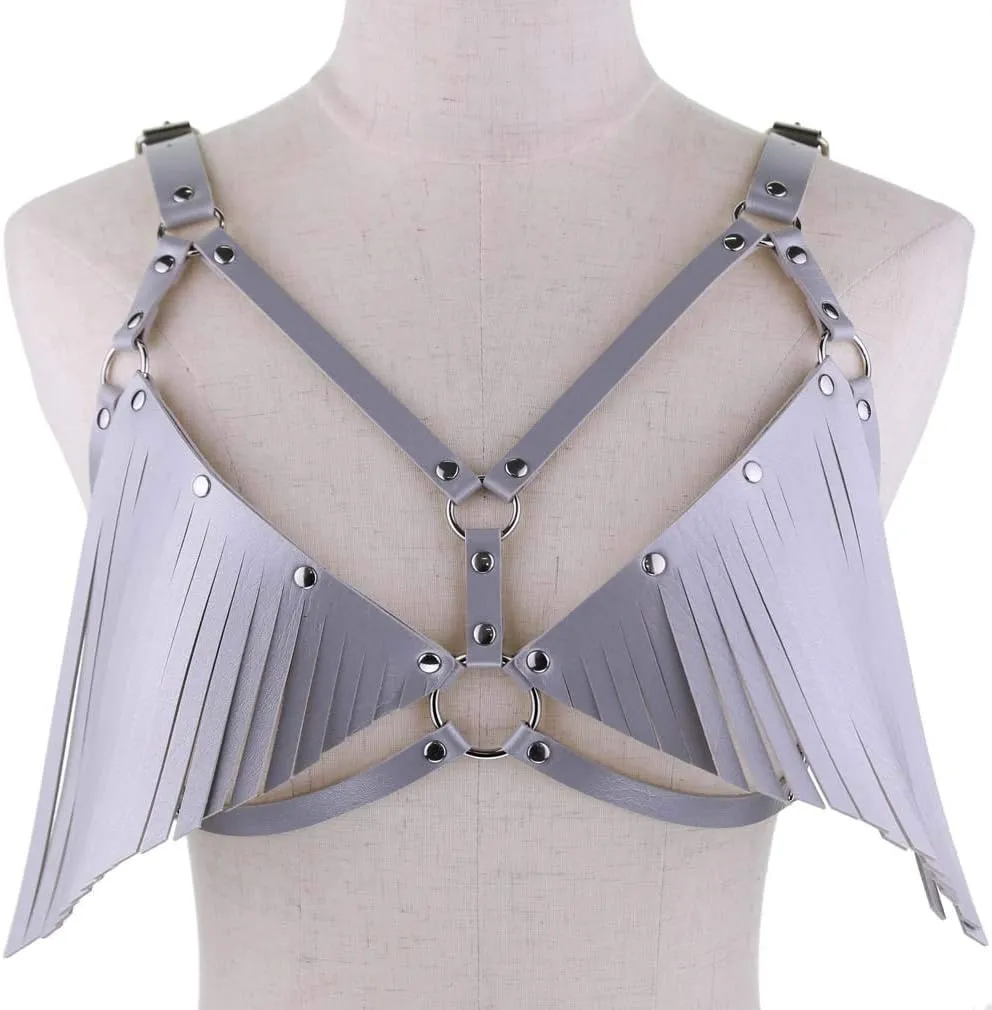 Show Muscle Leather COSPLAY Adjustable Belt Suspenders Harness Punkgoth Chest Shoulder Straps Braces Body straps