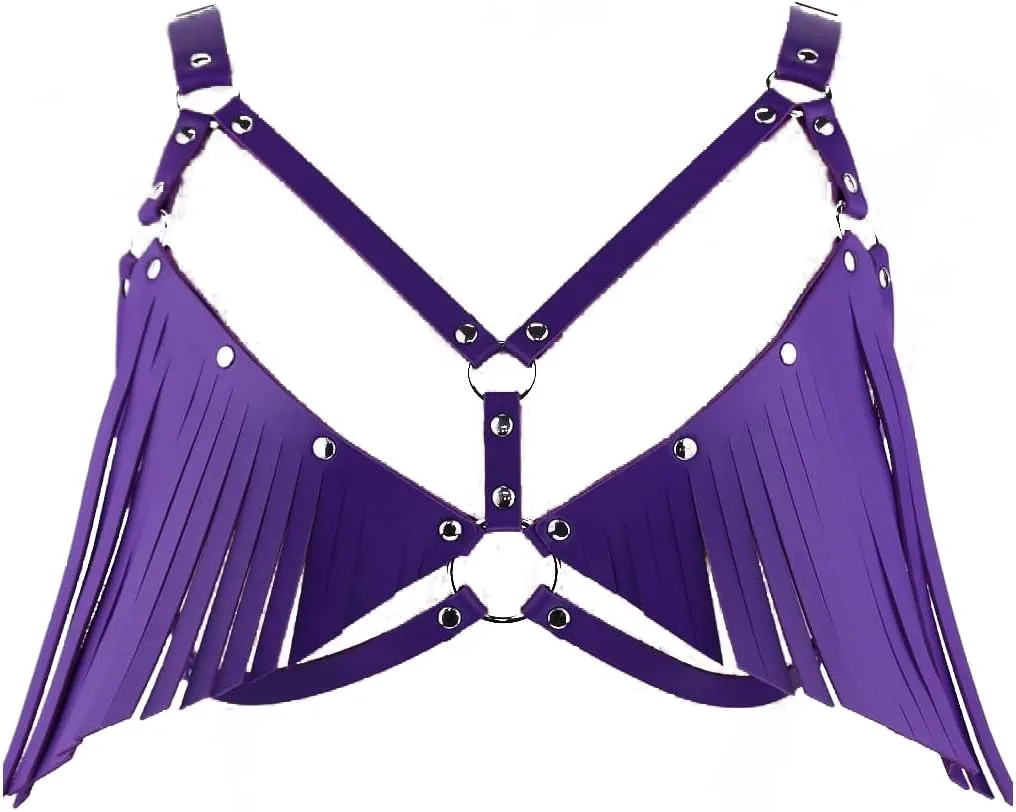Show Muscle Leather COSPLAY Adjustable Belt Suspenders Harness Punkgoth Chest Shoulder Straps Braces Body straps