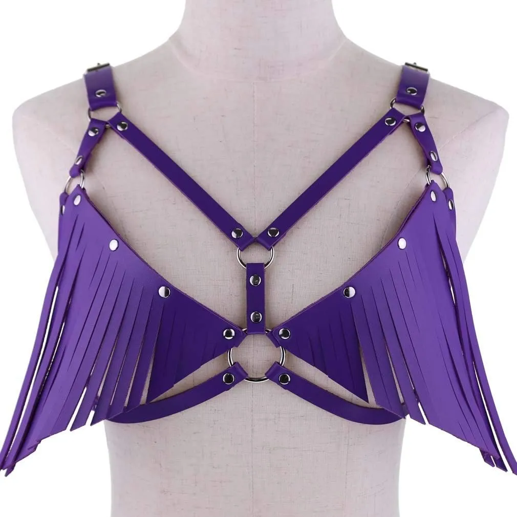 Show Muscle Leather COSPLAY Adjustable Belt Suspenders Harness Punkgoth Chest Shoulder Straps Braces Body straps