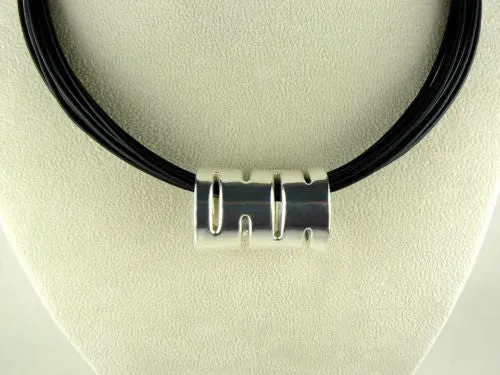 Simon Sebbag Sterling XOs Silver Slide Bead 131 for Leather Necklace Hugs Kisses