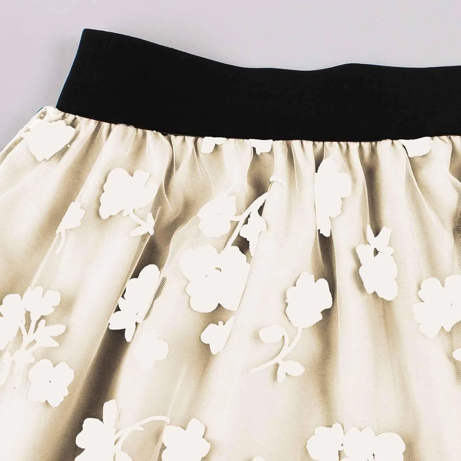 Skirts for Women Midi Long Length Dressy Casual Trendy Cocktail Party Wedding Tulle A-Line Floral High Waist Skirt