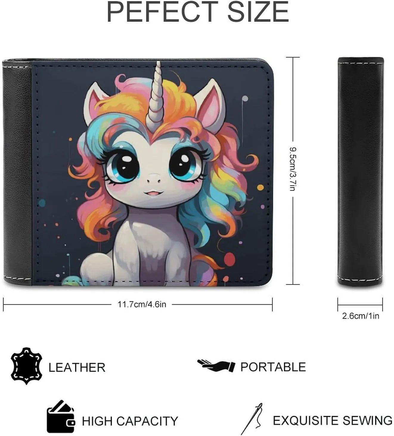 Slim Credit Card Holder Personalized Leather Cute with Colorful Hairstyle Money Clip Gifts Wallet For Men Women