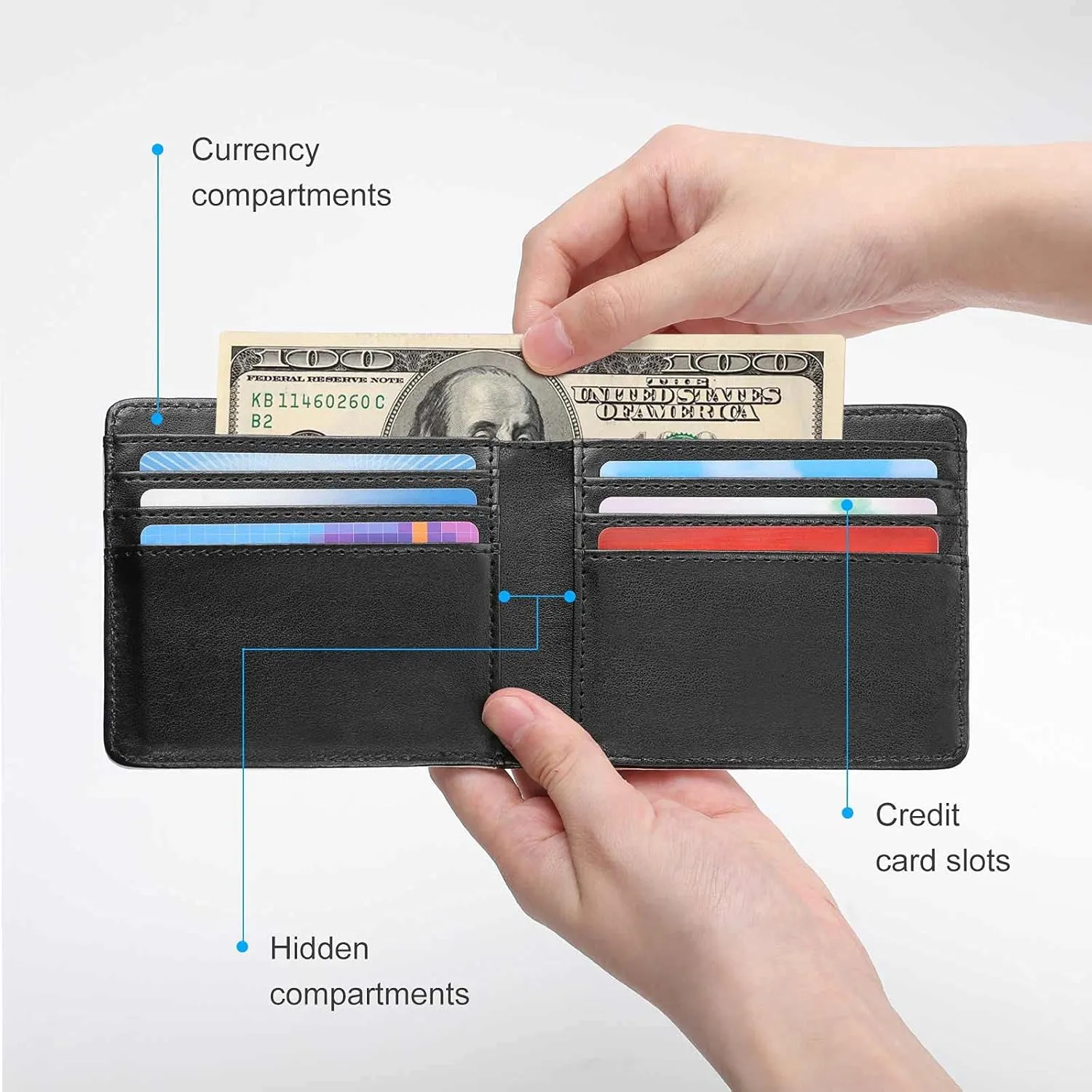 Slim Credit Card Holder Personalized Leather Ladybugs Cartoon Pattern Money Clip Gifts Wallet For Men Women