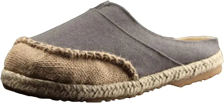 slippers Flip Flops,Men's Linen Sandals, Ethnic Style Retro Straw Woven Toe Slippers Personalized Linen Shoes