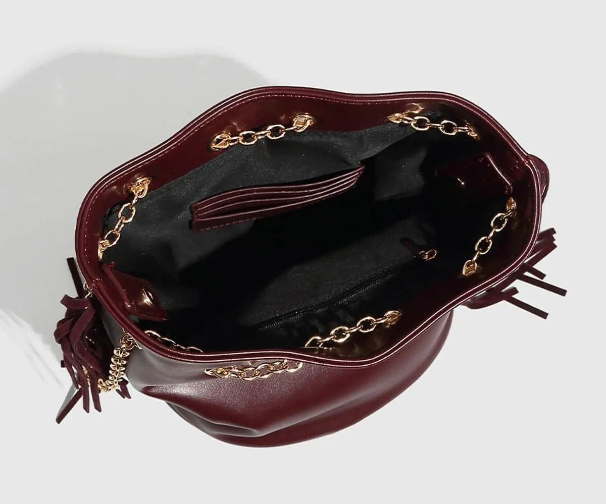 Slouchy PU Leather Bucket Hobo Bags Women Trendy Underarm Shoulder Bag Cute Satchel Crescent Crossbody Purse Tote Handbag
