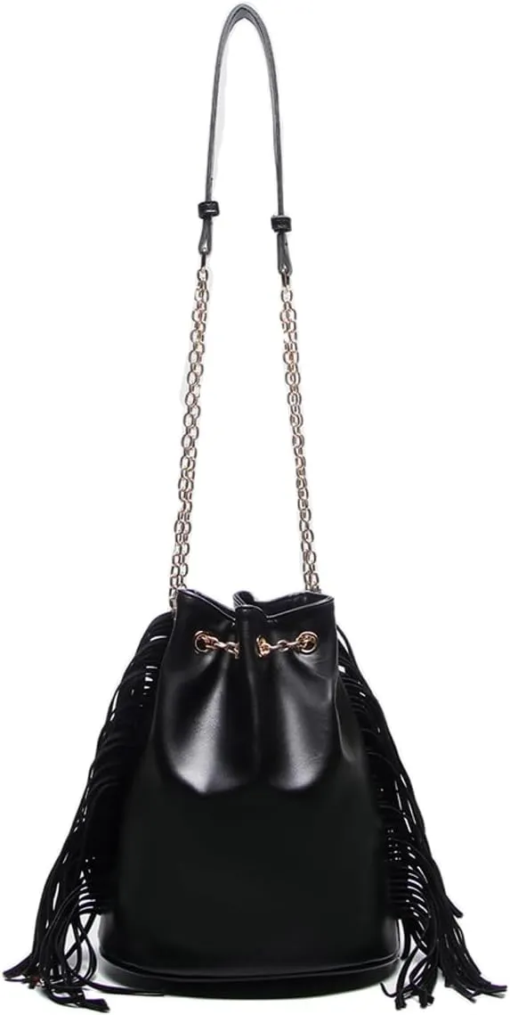 Slouchy PU Leather Bucket Hobo Bags Women Trendy Underarm Shoulder Bag Cute Satchel Crescent Crossbody Purse Tote Handbag