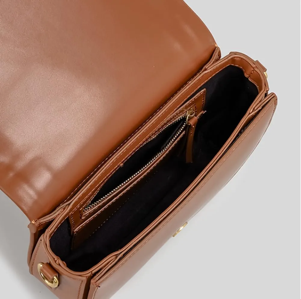 Slouchy PU Leather Saddle Hobo Bags Women Trendy Underarm Crescent Shoulder Bag Cute Satchel Crossbody Purse Tote Handbag