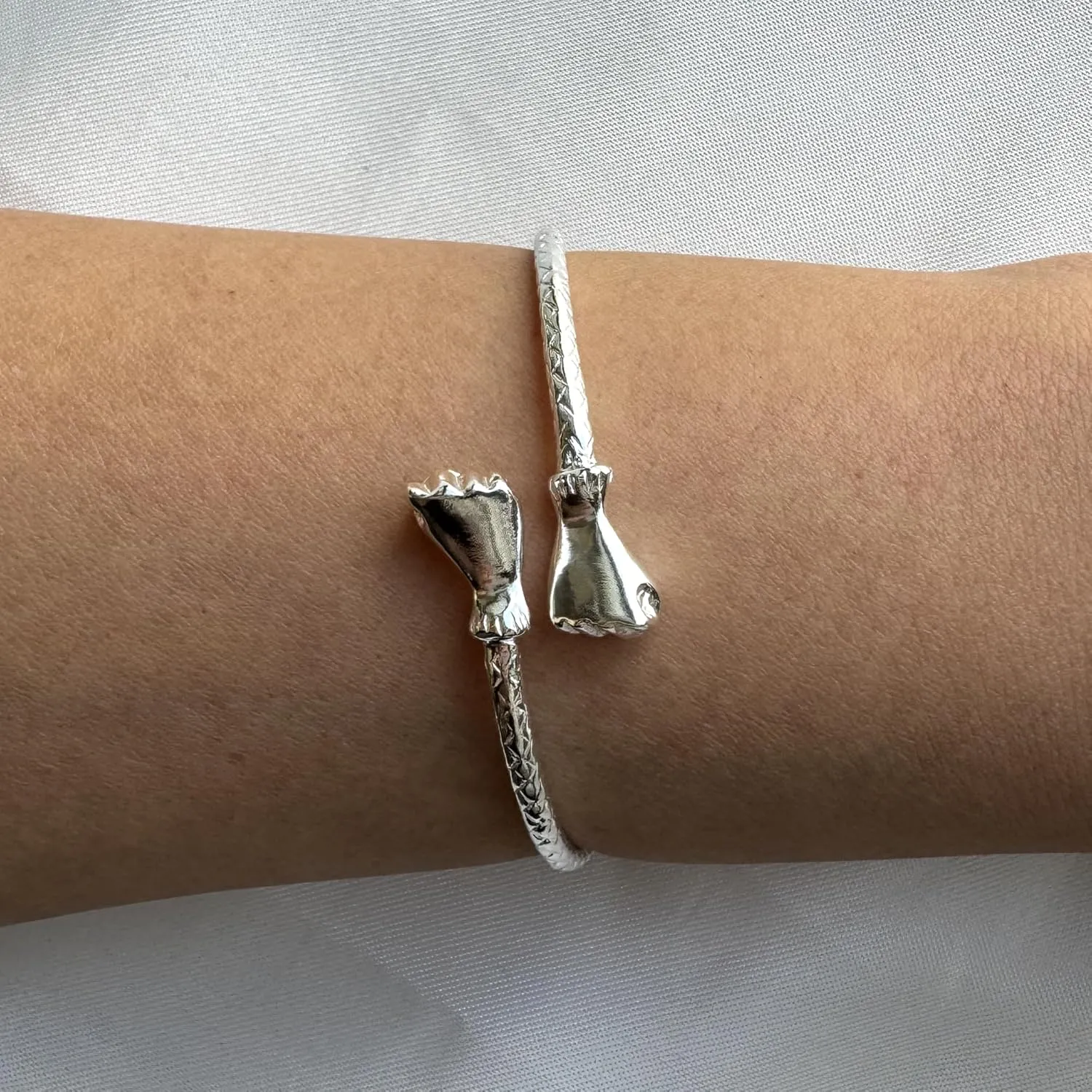 Solid .925 Sterling Silver Bangle Cuff Bracelet Large For Women Jewelry Stretch Bracelets Friendship Gift Birthday Gifts West Indian Bangle Fist Ends - 1 piece
