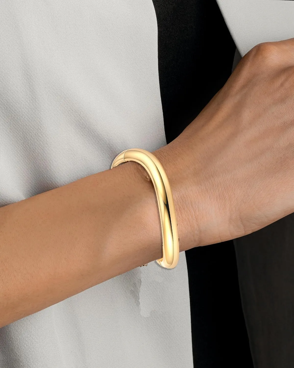 SONNYX 1-3 PCS Gold Silver Cuff Bangle Bracelets For Women Trendy Hinged Cuff Open Wide Chunky Bracelet Irregular Minimalist Bangle Jewelry