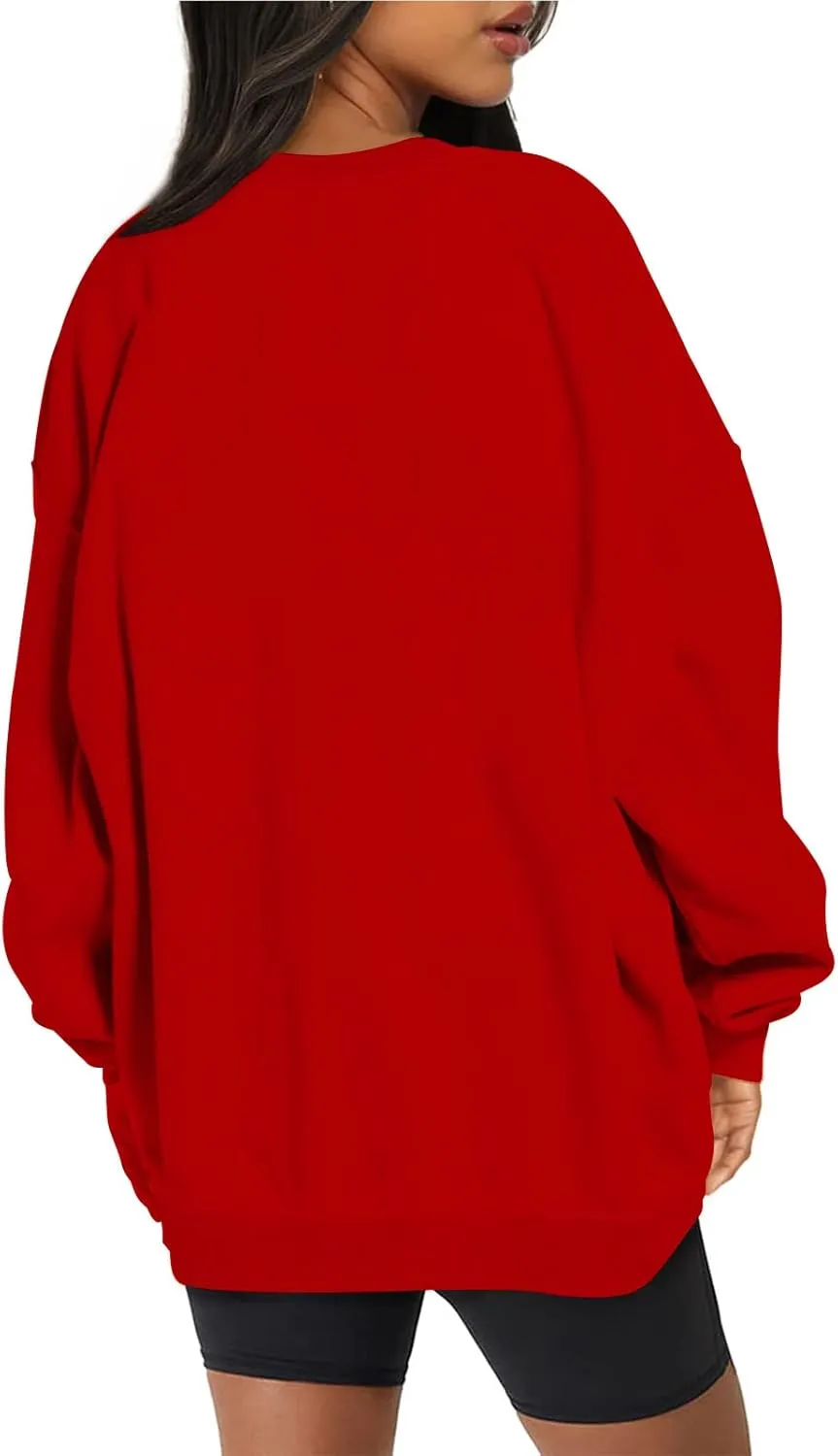 Stessotudo Oversized Sweatshirts for Women Crewneck Long Sleeve Baggy Boyfriend Tops Loose Fit Solid Casual Y2K Streetwear