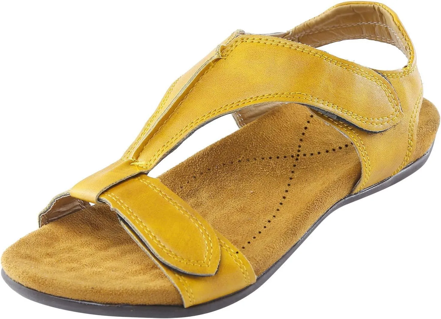 SuanlaTDS Flat Sandals for Women Dressy Summer Bohemian Comfortable Adjustable Ankle Strap Open Toe Platform Low Heels Orthopedic Sandals with Arch Support Elegant Casual Walking Shoes
