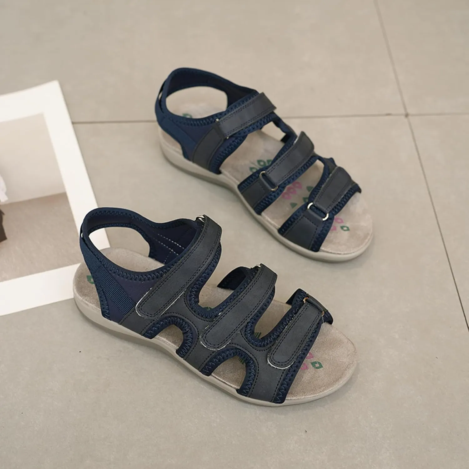 SuanlaTDS Orthopedic Wedge Sandals for Women Summer Dressy Walking Shoes Comfortable Low Heels Platform Arch Support Adjustable Strap Open Toe Thick Sole Sports Hiking Sandal