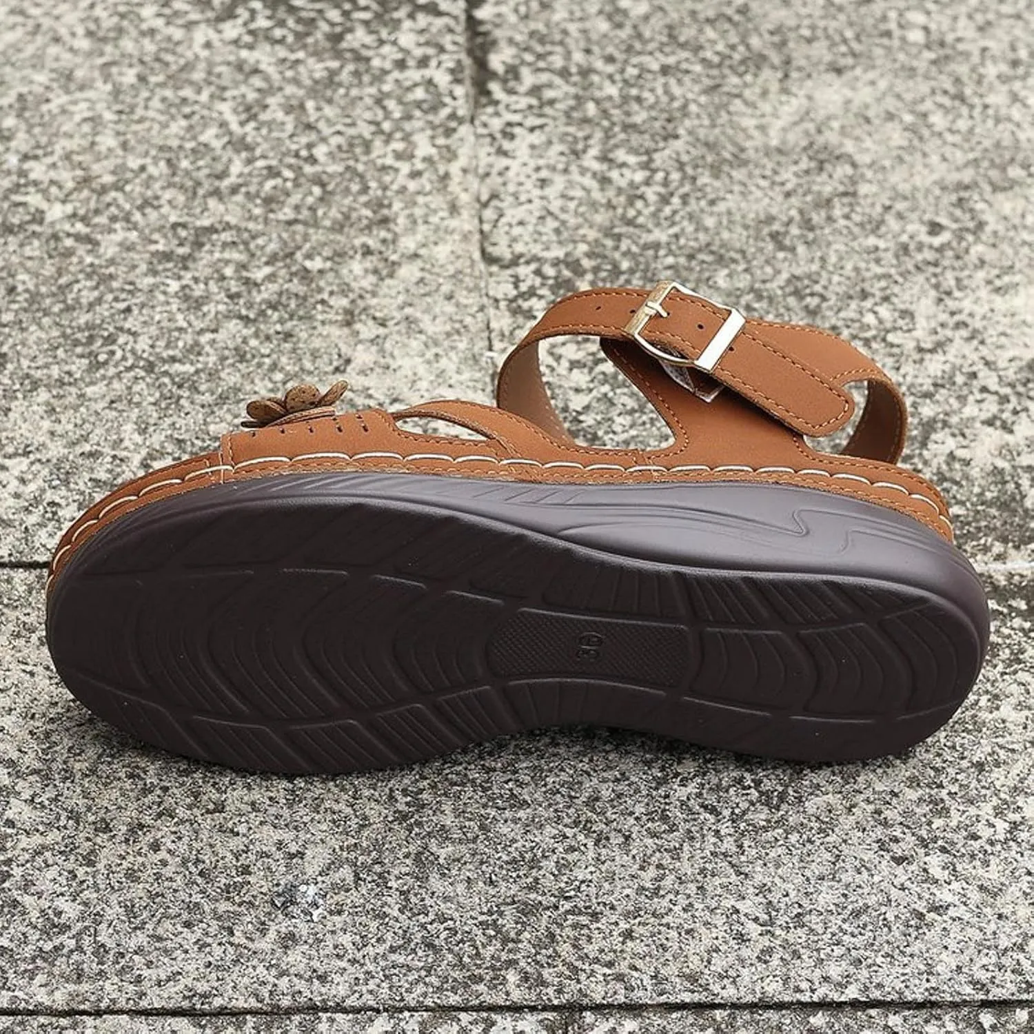SuanlaTDS Womens Sandals Platform Comfortable Wedge Open Toe with Arch Support Ankle Strap Bubkl-e Orthopedic Sandals Summer Outdoor Activities Beach Low Wedges Heels Walking Shoes