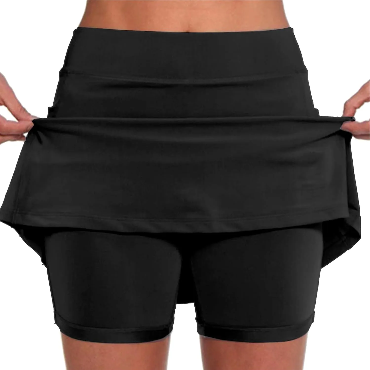 Summer Skirt Shorts for Women Plus Size Skort for Women Ladies Culottes Athletic Skirts with Pockets Tummy Control