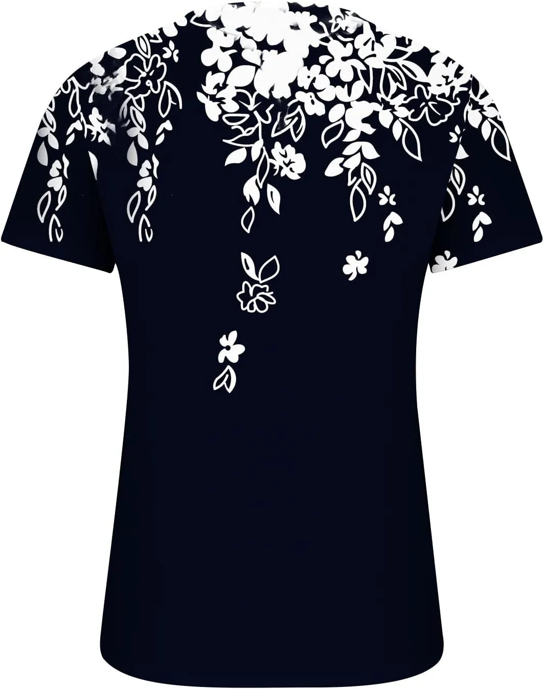 Summer Tops for Women 2024 Dressy Casual Boho Floral Print Tunic Shirts Short Sleeve Button Henley Tshirt Loose Blouse