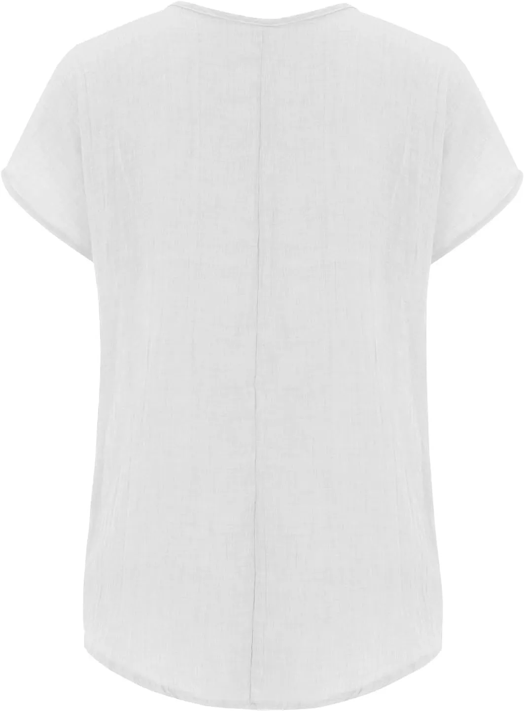 Summer Tops for Women 2025 Short Sleeve Crew Neck Linen Cotton Shirts Plus Size Gauze Casual Dressy Blouse Outfits