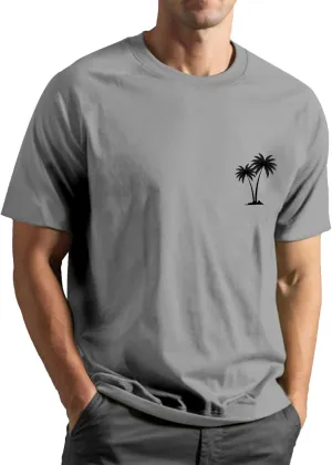 T Shirts for Man Palm Tree Printed Graphic Tees Casual Summer Beach Tops Short Sleeve Crew Neck Basic Tee Shirts