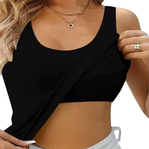 Tank Tops for Women Summer Spaghetti Strap Basic Padded Tank Top with Built in Bra Workout Yoga Tshirts