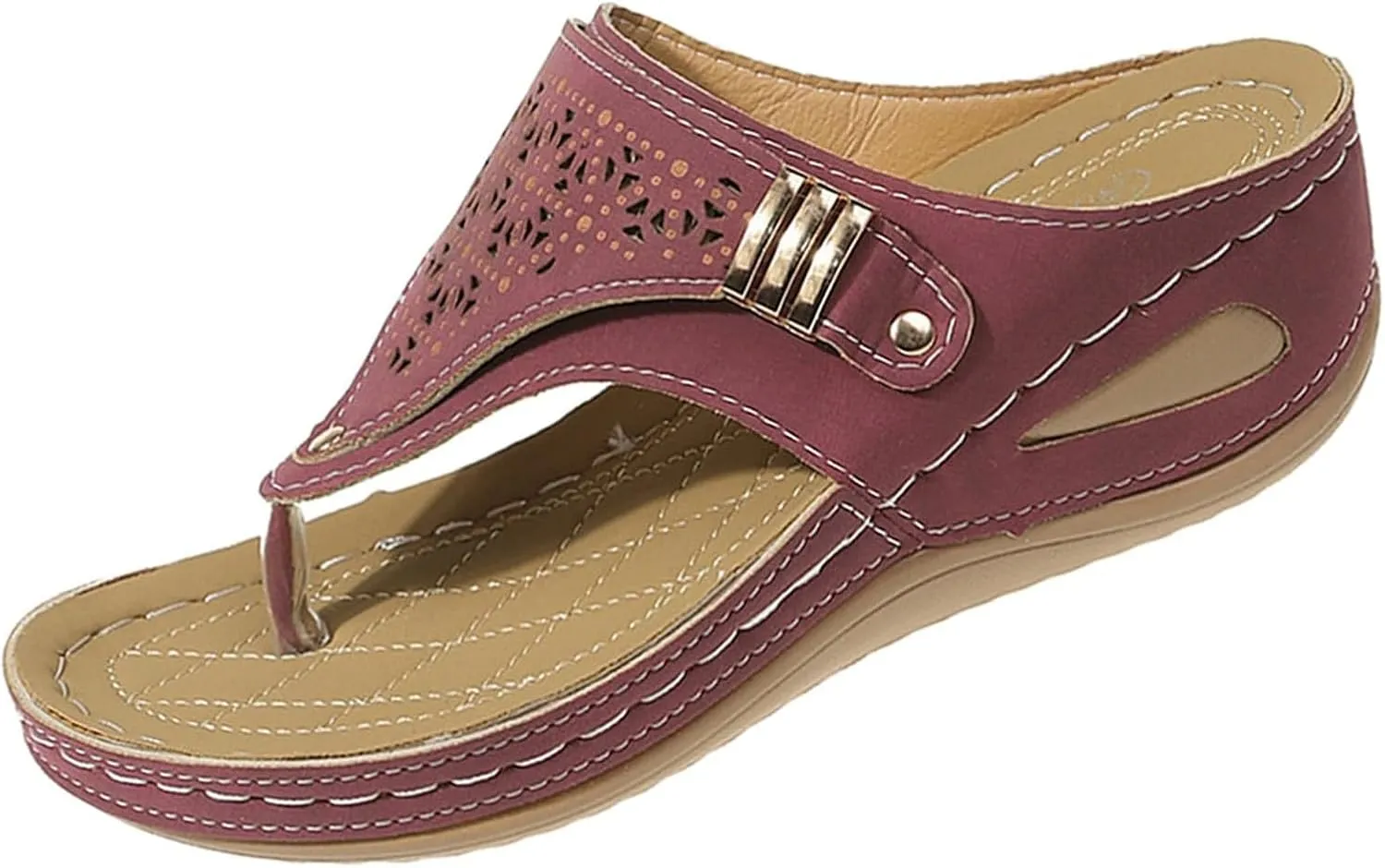 Thong Sandals for Women, Orthopedic Walking Shoes, Non Slip Slides Comfort Wear Orthowear Shoes Open Toe Wide Width Slippers Beach Walking Shoes Comfortable Flats Breathable Mesh Flip Flops