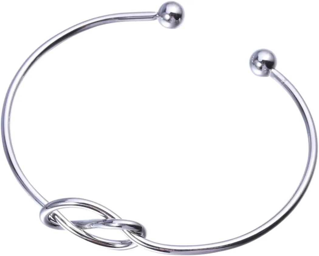 Tie Knot Adjustable Bangle Bracelet for Women Simple Cuff Design Silver for Christmas Birthdays and Special Occasions Enhances Charm and Comfort Your Wrist