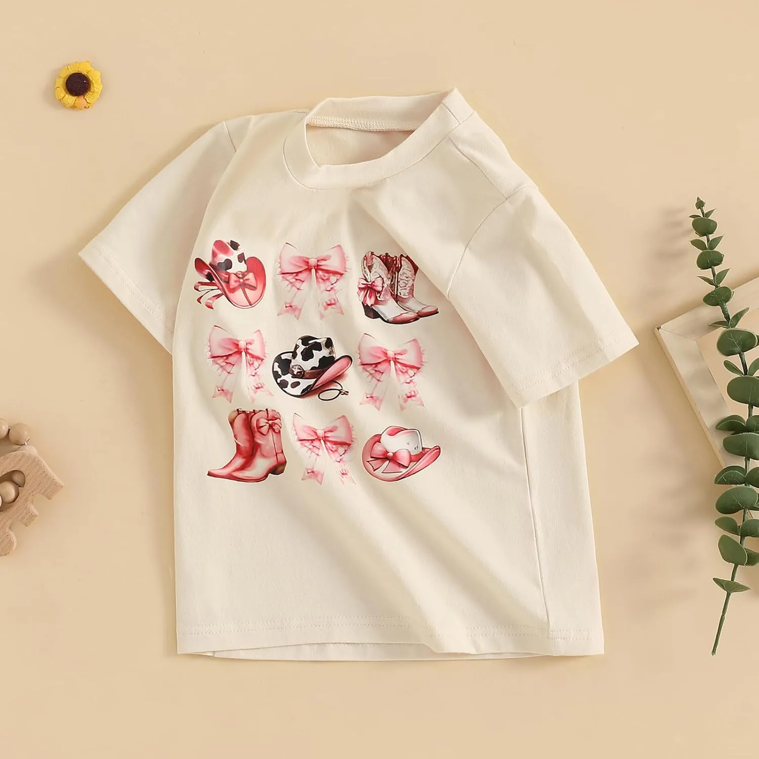 Toddler Baby Girls Western Cowgirl T-Shirt Kids Short Sleeve Funny Rodeo Graphic Summer Tee Tops