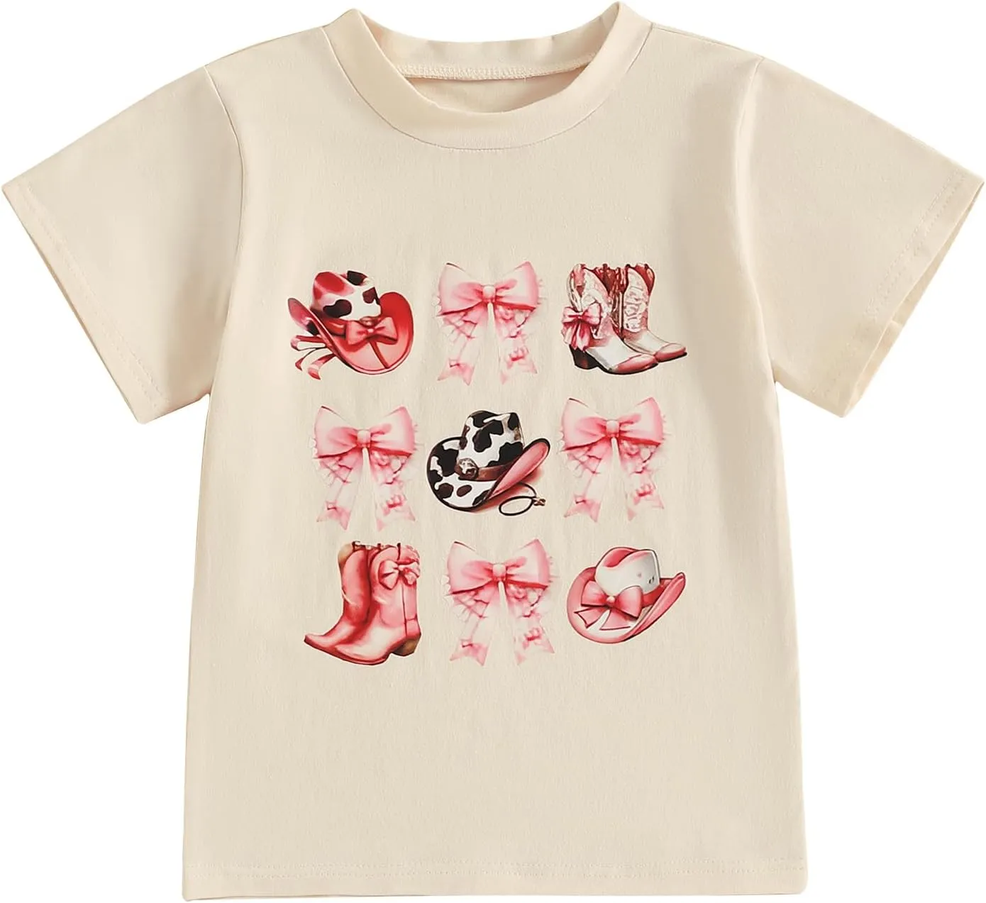 Toddler Baby Girls Western Cowgirl T-Shirt Kids Short Sleeve Funny Rodeo Graphic Summer Tee Tops